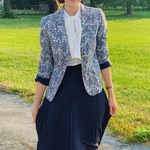 Liberty Floral J Crew Schoolboy Blazer Navy